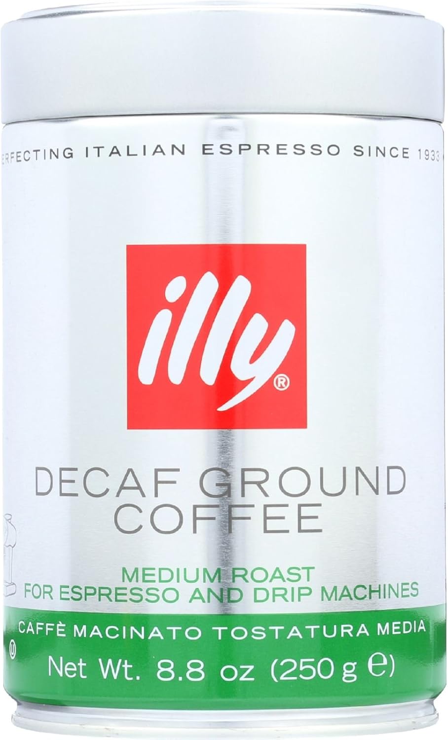 illy Espresso Ground Decaffeinated Coffee, 8.8oz Grocery