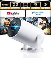 CLOKOWE HY300 Pro+ Mini Projector: WiFi 6, Bluetooth 5.2, 1080P Native 720P, 180° Rotatable, Built-in Apps, Portable Home Theater