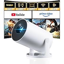[Built-in Apps] CLOKOWE Mini Projector with WiFi and Bluetooth, 2026 Upgraded 1080P Smart Portable Projector with 180&deg; Rotation, Auto Keystone, Compatible with iPhone/Android/Laptop/TV Stick/HDMI/USB