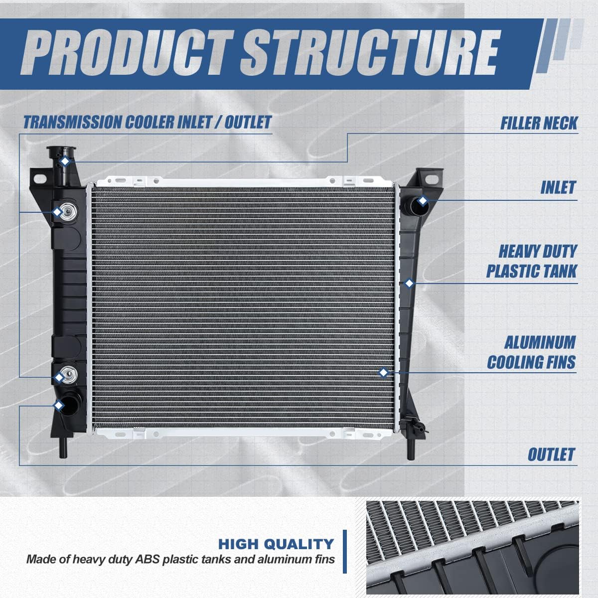 Auto Dynasty Radiator Compatible with 1986-1997 Ford Aerostar 3.0L, DPI 901 Factory Style 1-Row Cooling Radiator, Aluminum Core