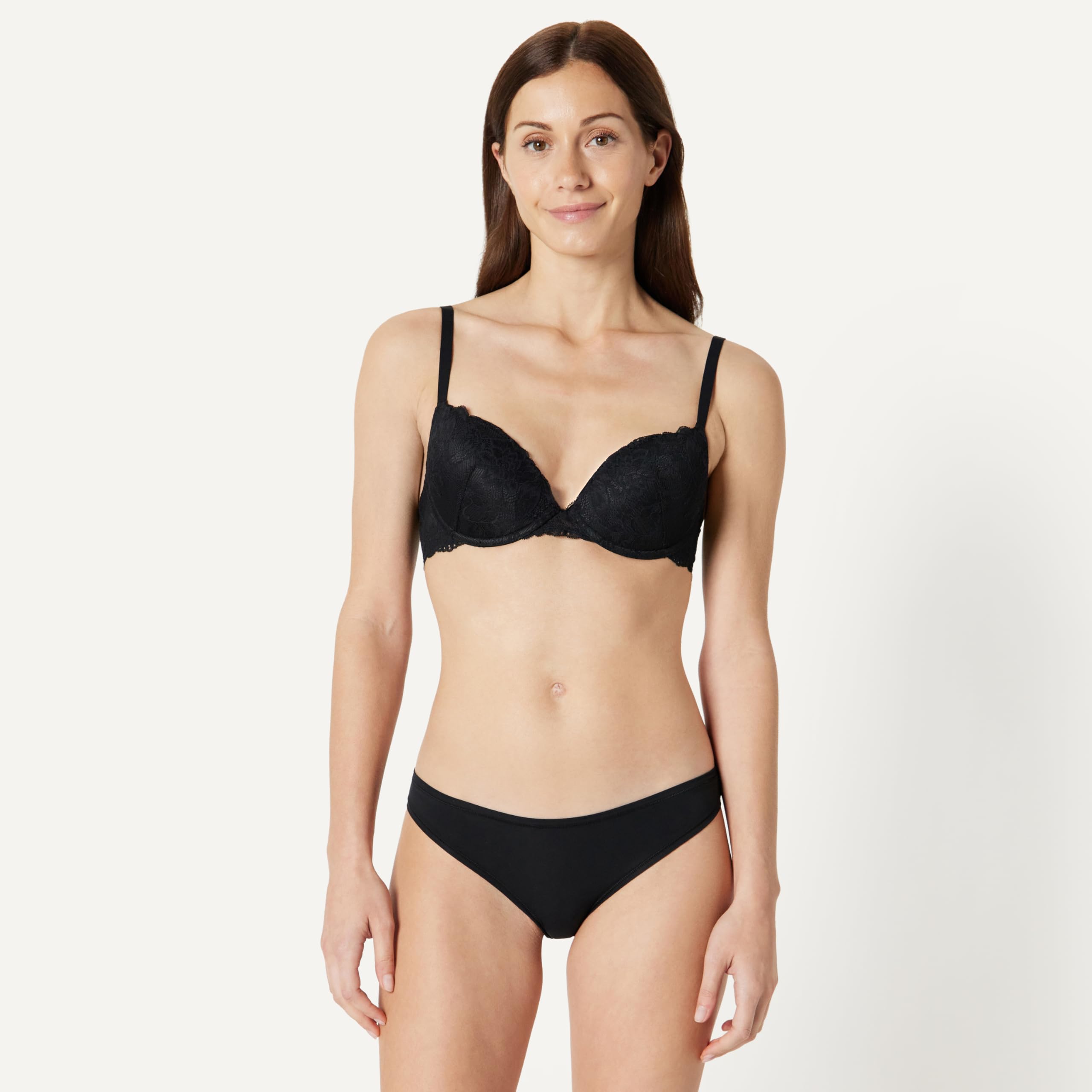 Amazon Essentials Reggiseno Push-up Imbottito in Pizzo con Ferretto Donna, Confezione da 2