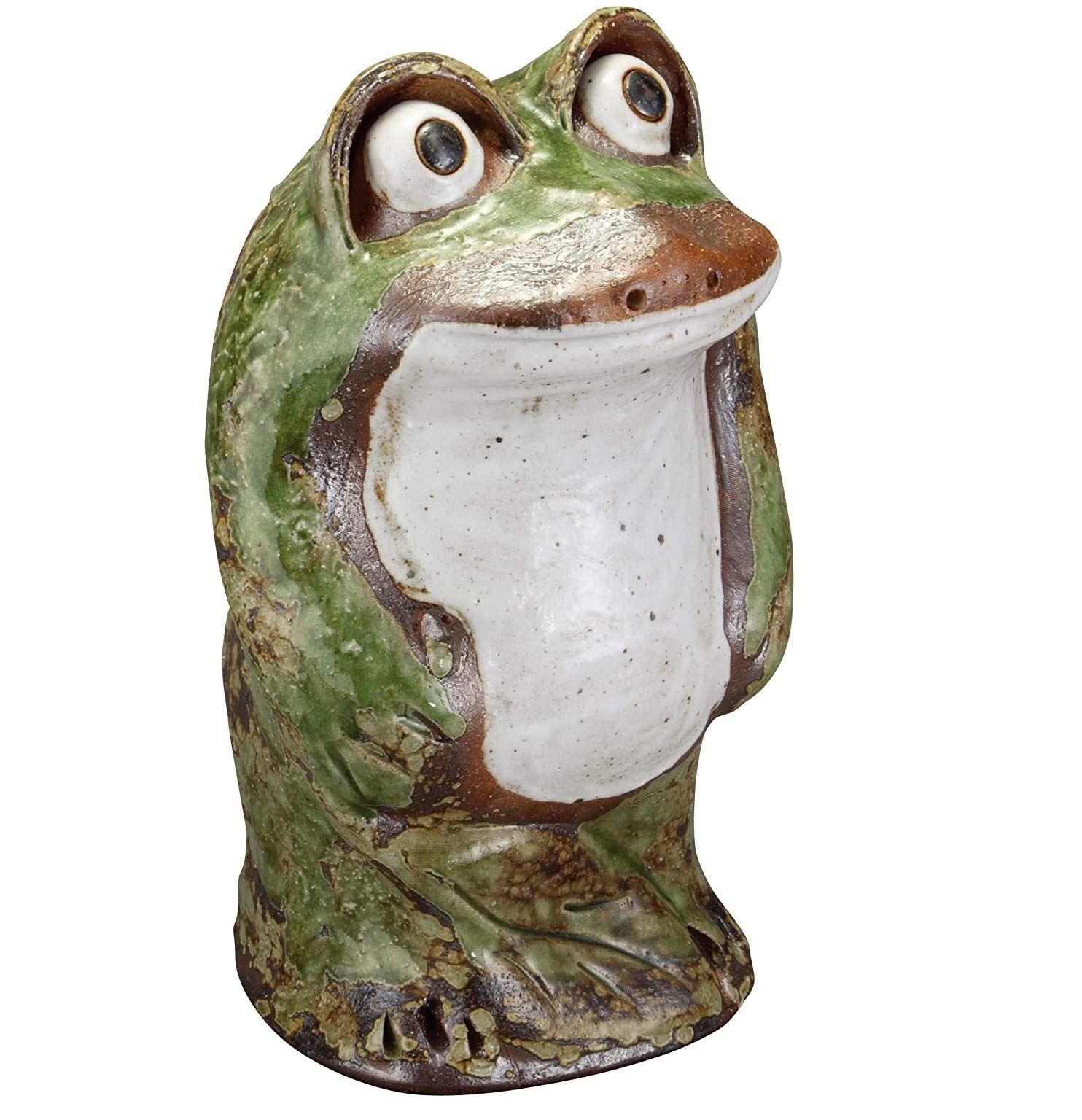 Amazon.co.jp: 信楽焼 552-03 置物 出目立ち蛙（大）【サイズ】W170