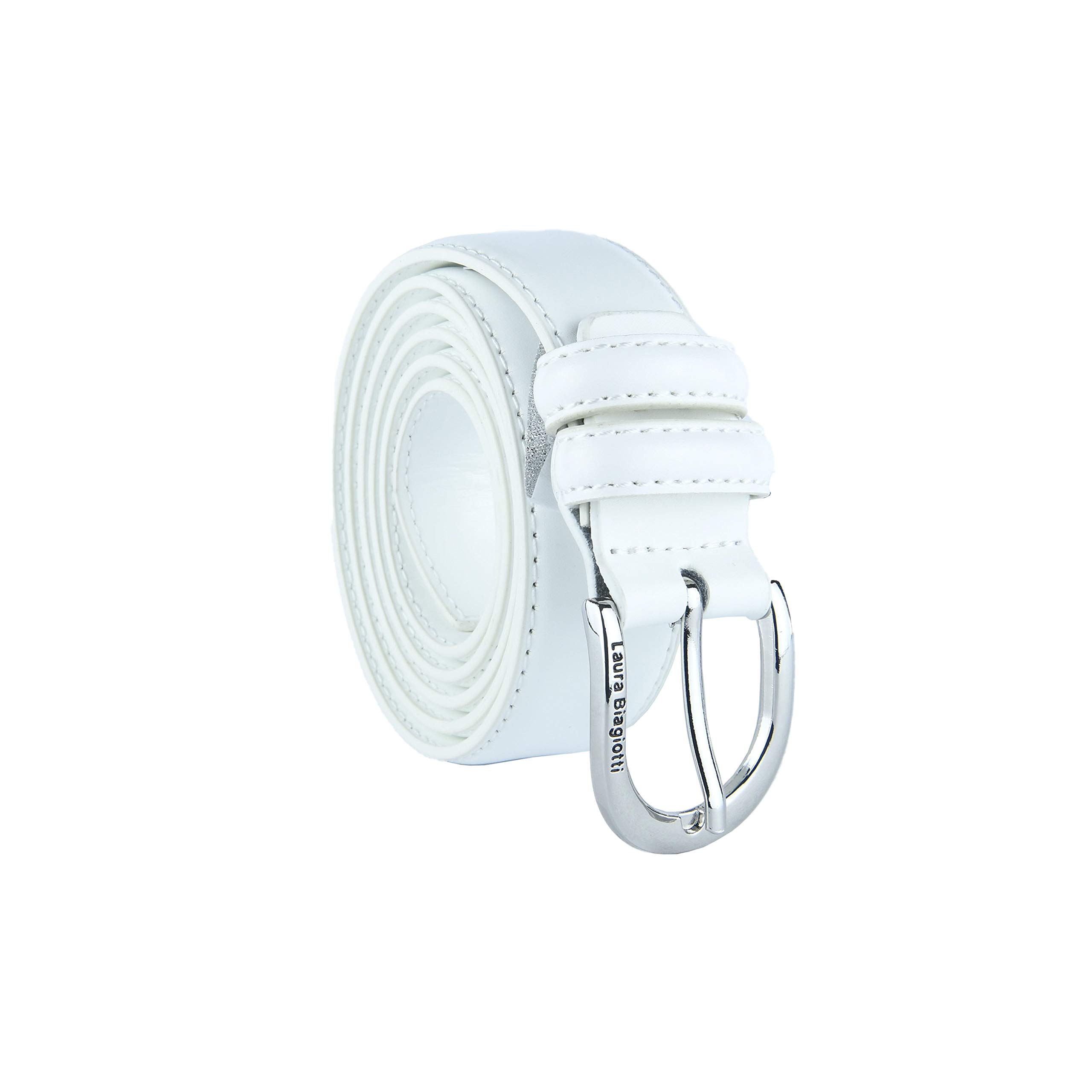 Biagiotti Ceinture Femme Fine en Cuir Véritable, Ajustable avec Boîte