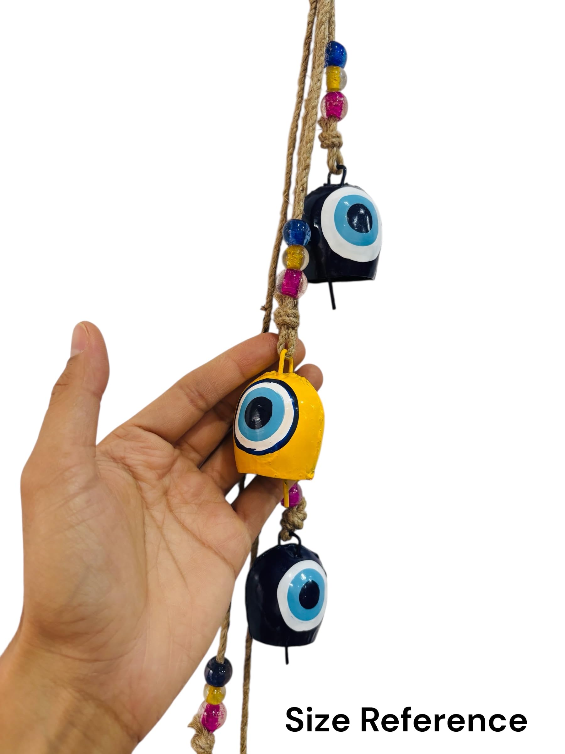 Evil Eye Toran - Hand Painted Nazar Battu with Bells -6