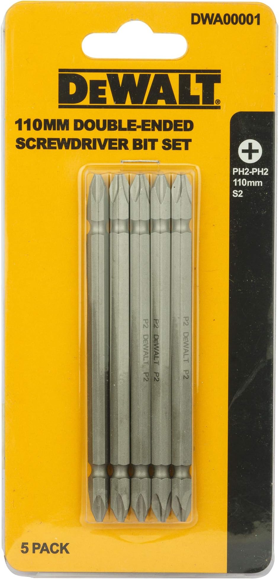 DEWALT DWA00001 Double Ended PH2 Screwdriver Bit Set 5 Pcs. (110 mm)