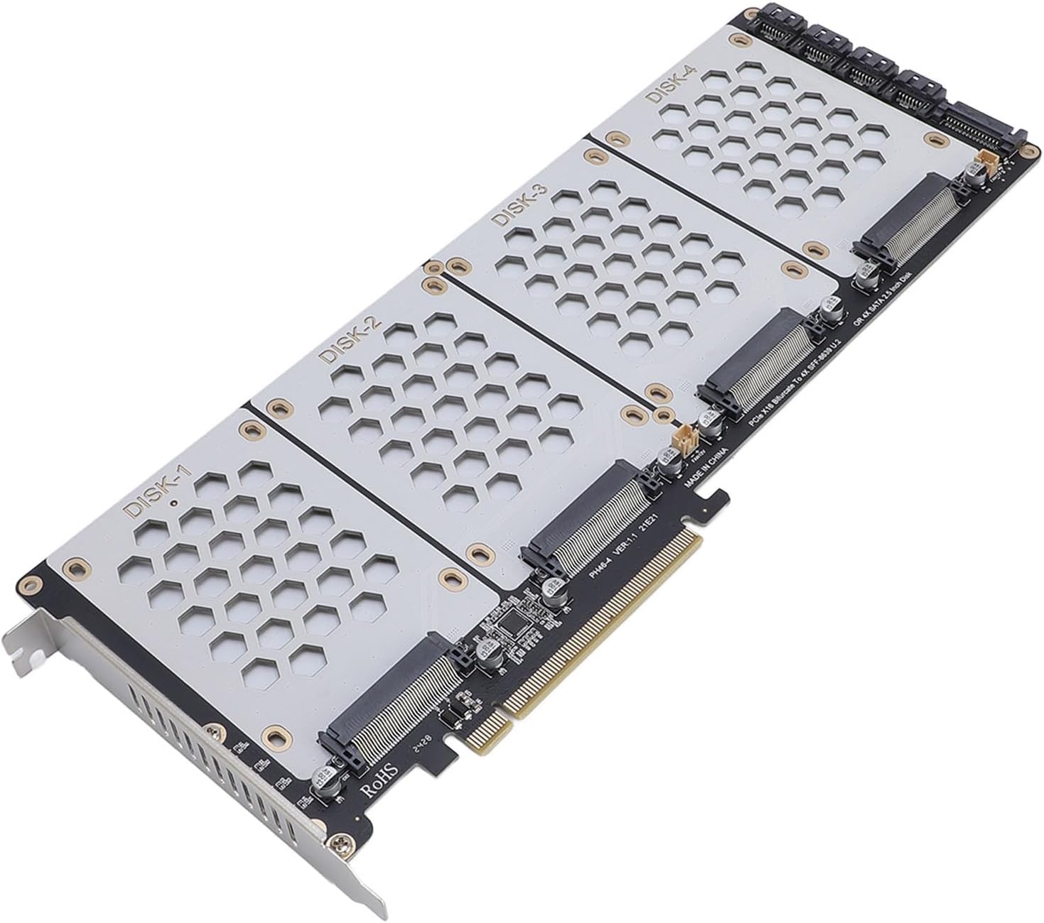 Zunate U.2 NVME to PCIe 4.0 Adapter Card X8 SFF-8639 for 2.5in Hard Disk, High Speed Internal Expansion for Computer with Stable PCB and Easy Install, Supports PCIe 4.0 X8 X16