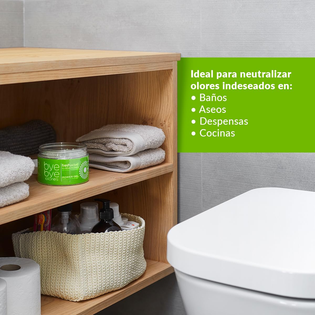 Gel Neutralizador de Olores natural. Absorbe Olor ideal para su Hogar - 400 g - Ingredientes Naturales como Lima, anís, pino y cedro - Freshwave Bye Bye Olores