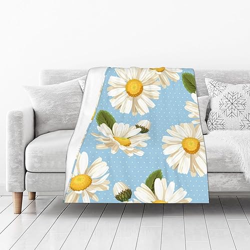 Miniatura 2 de Manta de margaritas para mujer, suave manta de forro polar de verano de 50 x 40 pulgadas, manta ligera de viaje para cama, sofá, bonita decoración