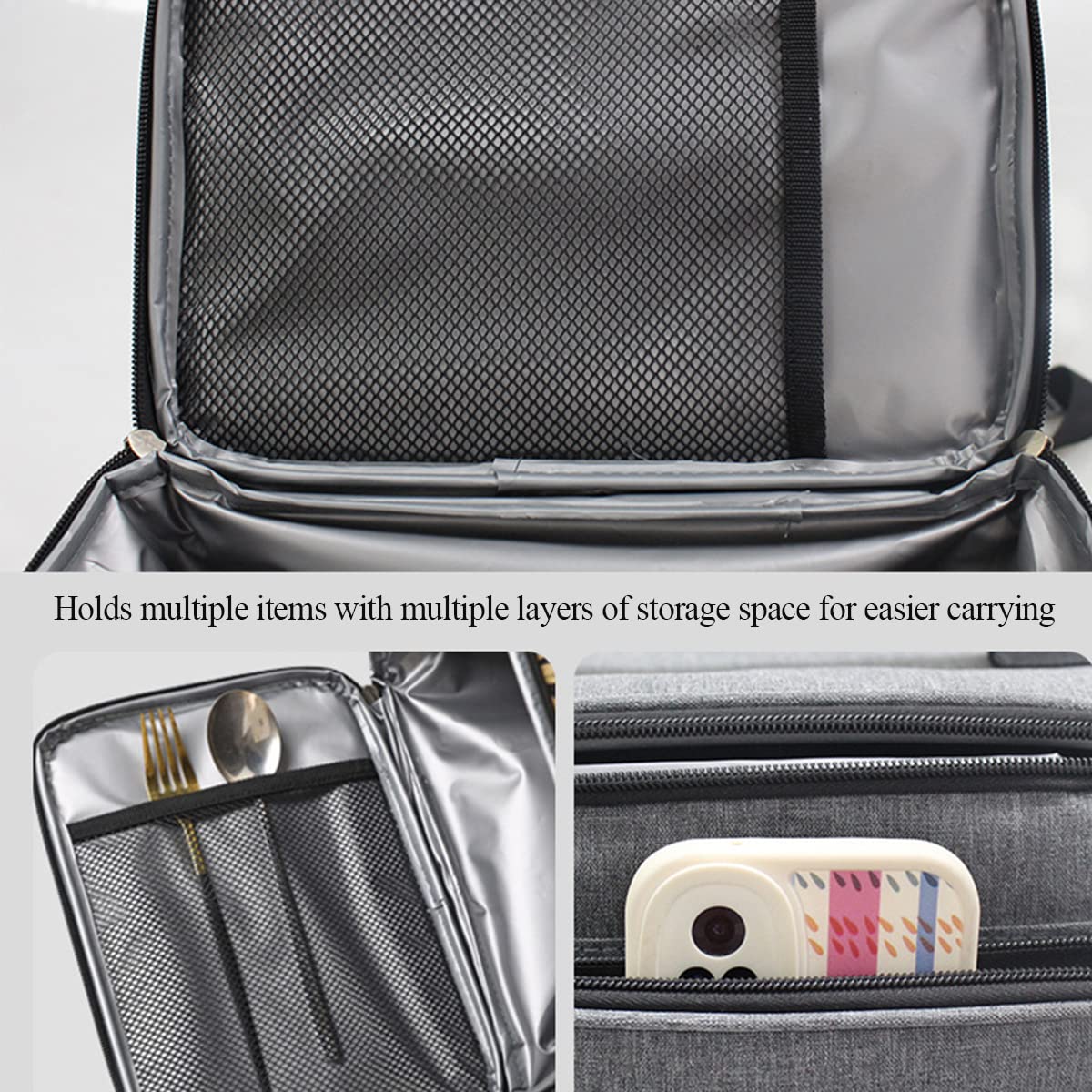 Sac isotherme pliable et réutilisable, sac de pique-nique en plein air isolé froid et chaud, sac isotherme 18 canettes (15 L), sacs isothermes pour le déjeuner, le pique-nique, le camping, la plage,