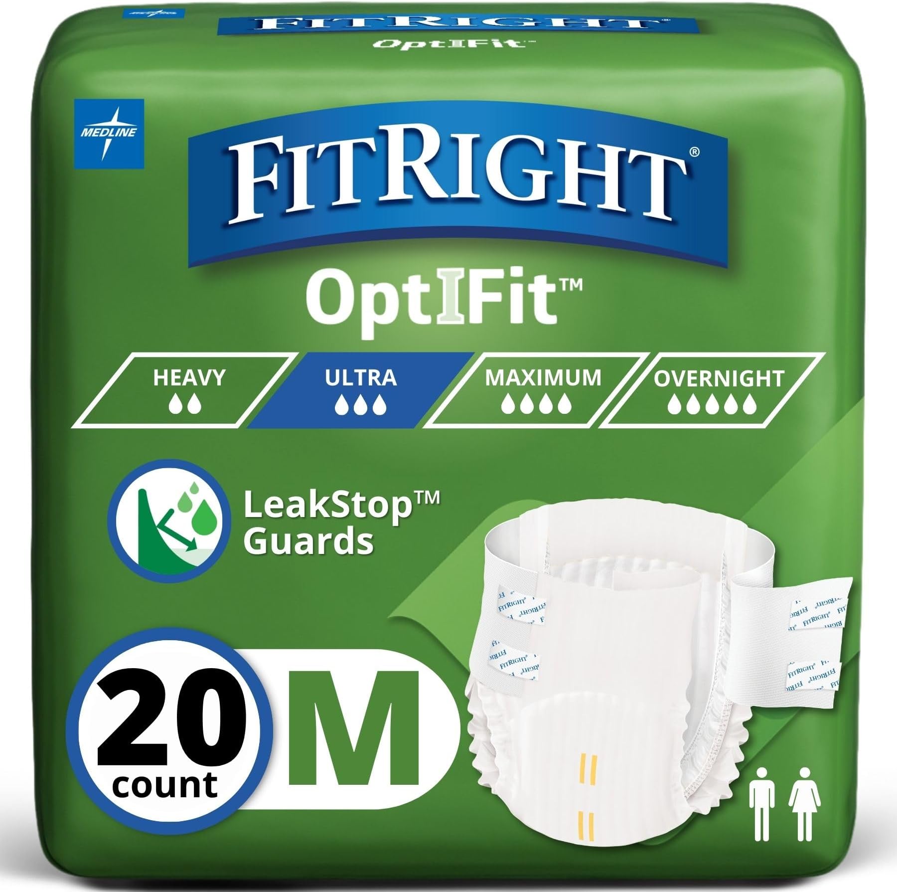 MEDLINE FITULTRAMD FitRight Ultra Briefs, Medium