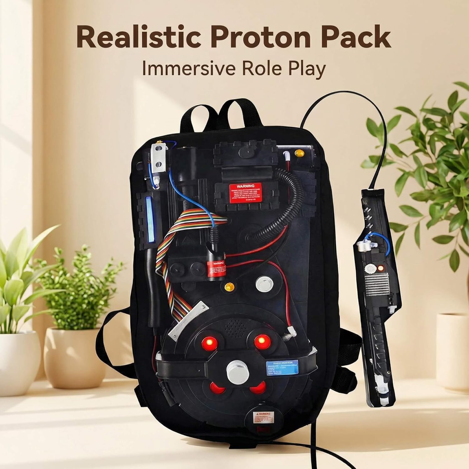 3 Pcs Ghost Costume Kids Deluxe Set for Halloween Dress Up Party and Roleplay Cosplay with Proton Pack