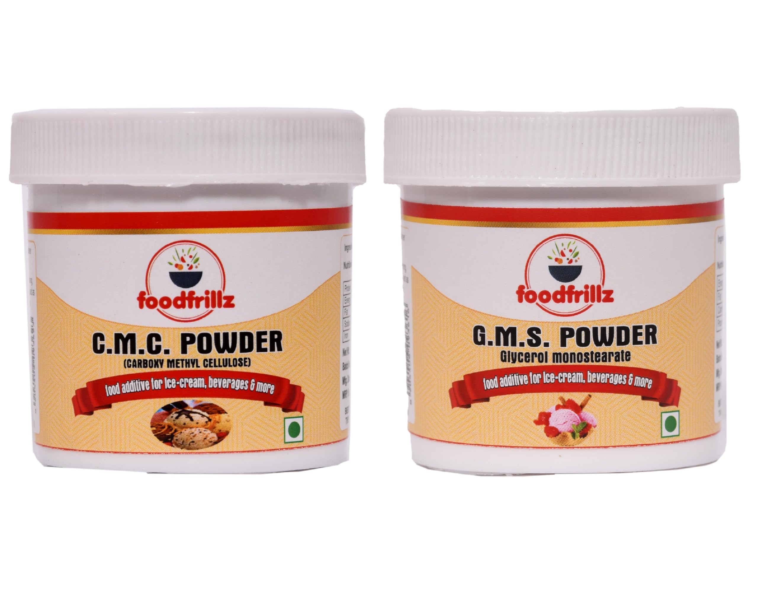 foodfrillz GMS & CMC Powder for Ice Cream Making Combo Pack (40 g x 2) 80 g