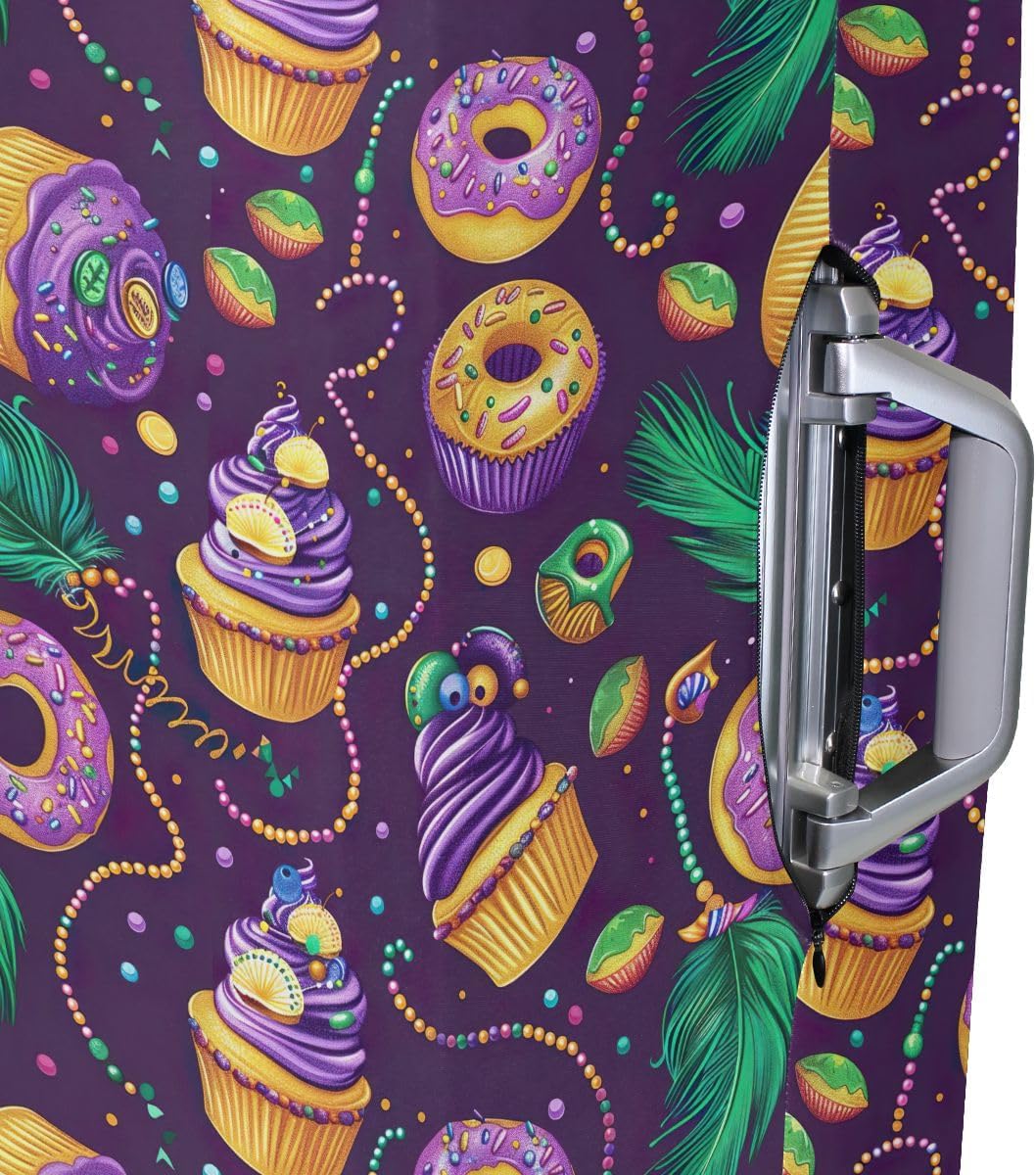 CHIFIGNO Mardi Gras Travel Luggage Cover Carry on Luggage Protector Cover Fits 18-32 Inch Luggage M Fits 22-24 Inch