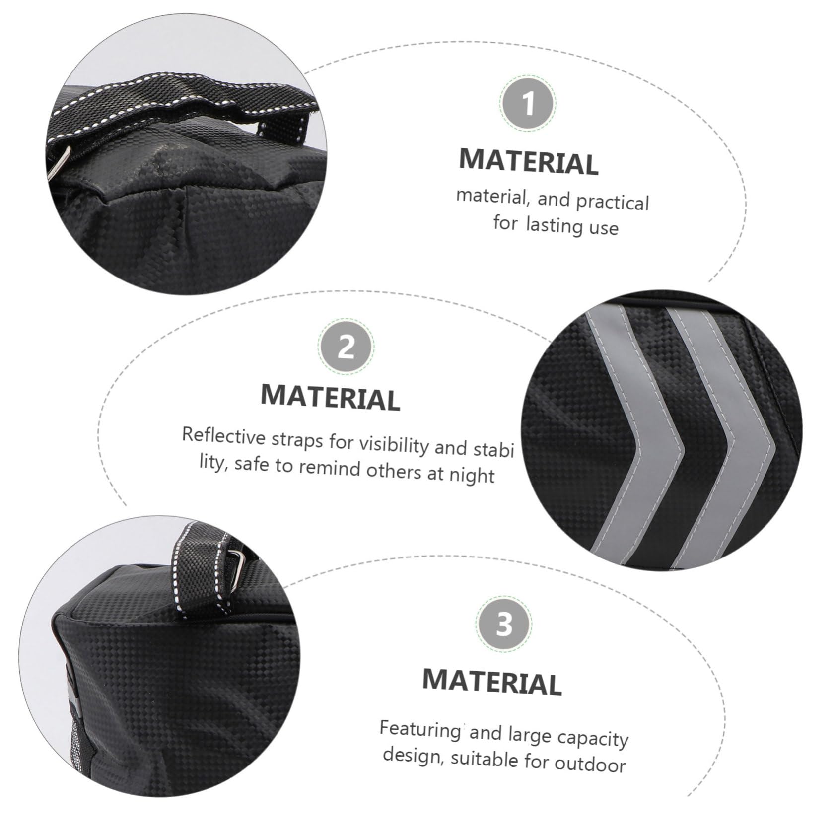 Borsa Posteriore per Bicicletta 9l, Scatola Portaoggetti in Pu, Doppia Cerniera, per Uso in Viaggio e Outdoor