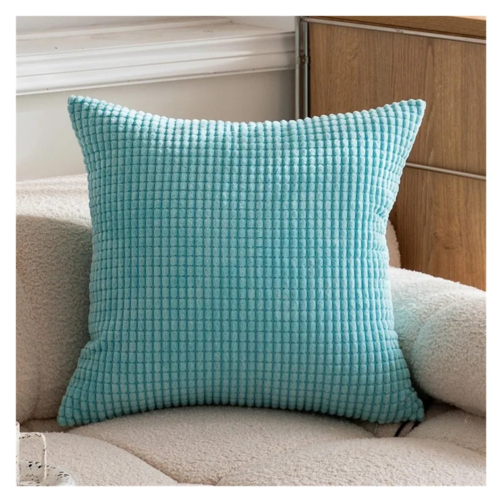SHBHWS Plush Pillowcase 45/50/55/60/66cm Cushion Cover For Home Living Room Sofa Decoration For Living Room Sofa(SKY BLUE,30X50cm)