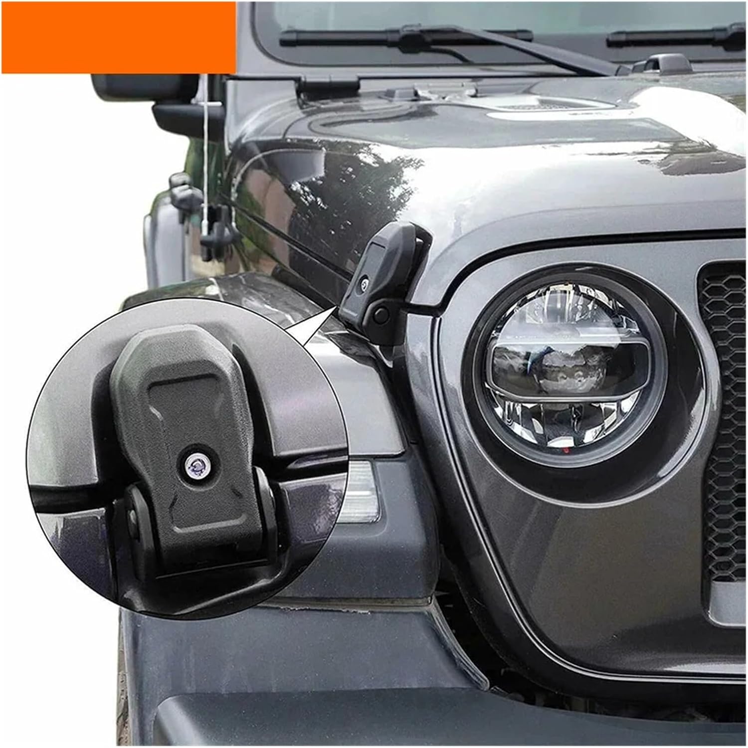 Locks Hood Fit for Gladiator JT 2018+ Car Engine Lock Hood Latch Catch with Key Lock Kit Accessories Fit for Wrangler JL 2018+