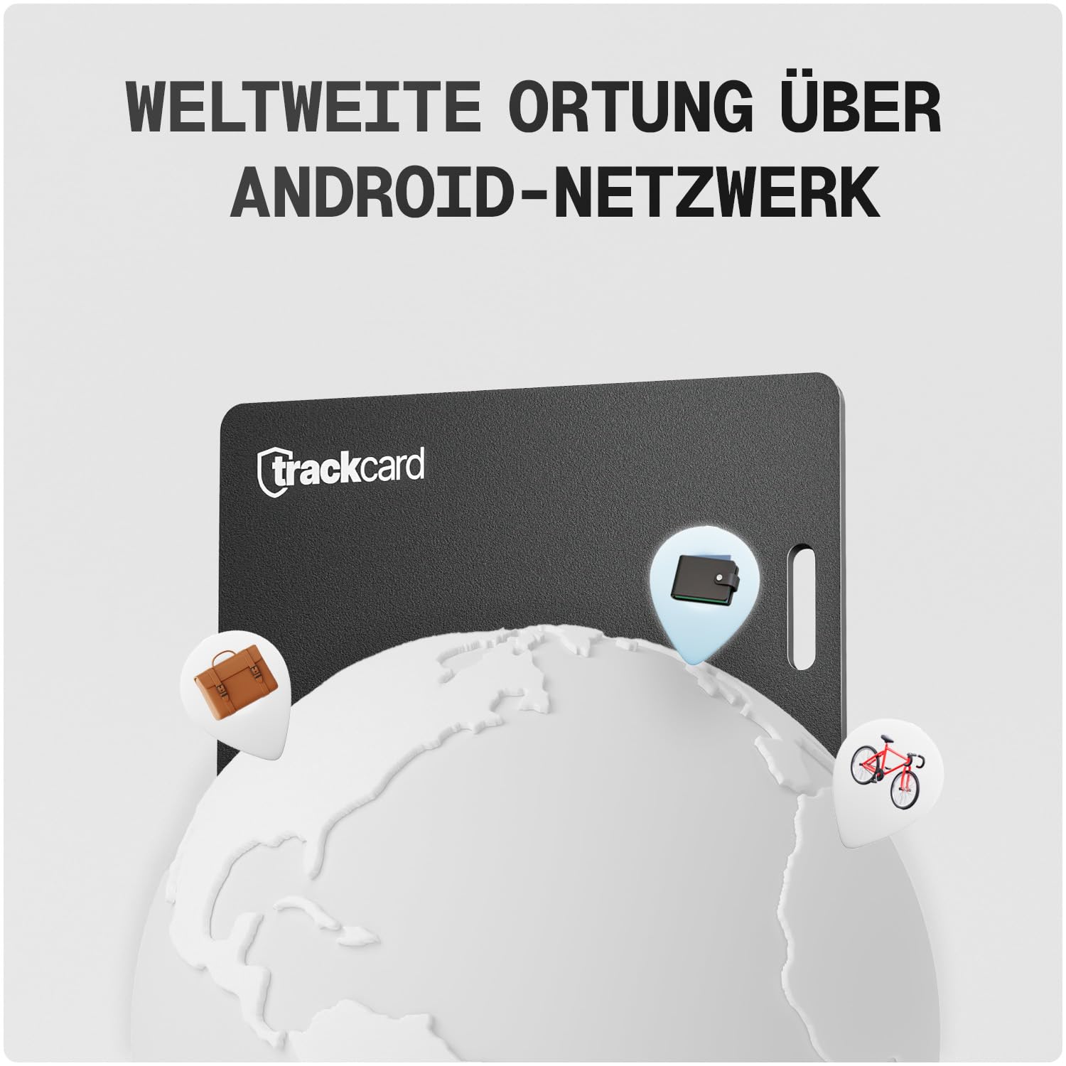 One für Android Tracker Karte für Deine Geldbörse, Ultradünn, Kabellos Wiederaufladbar & Alarm, Kompatibel mit Google Mein Gerät Finden & Find Hub, Smart GPS Tracker Android Tag