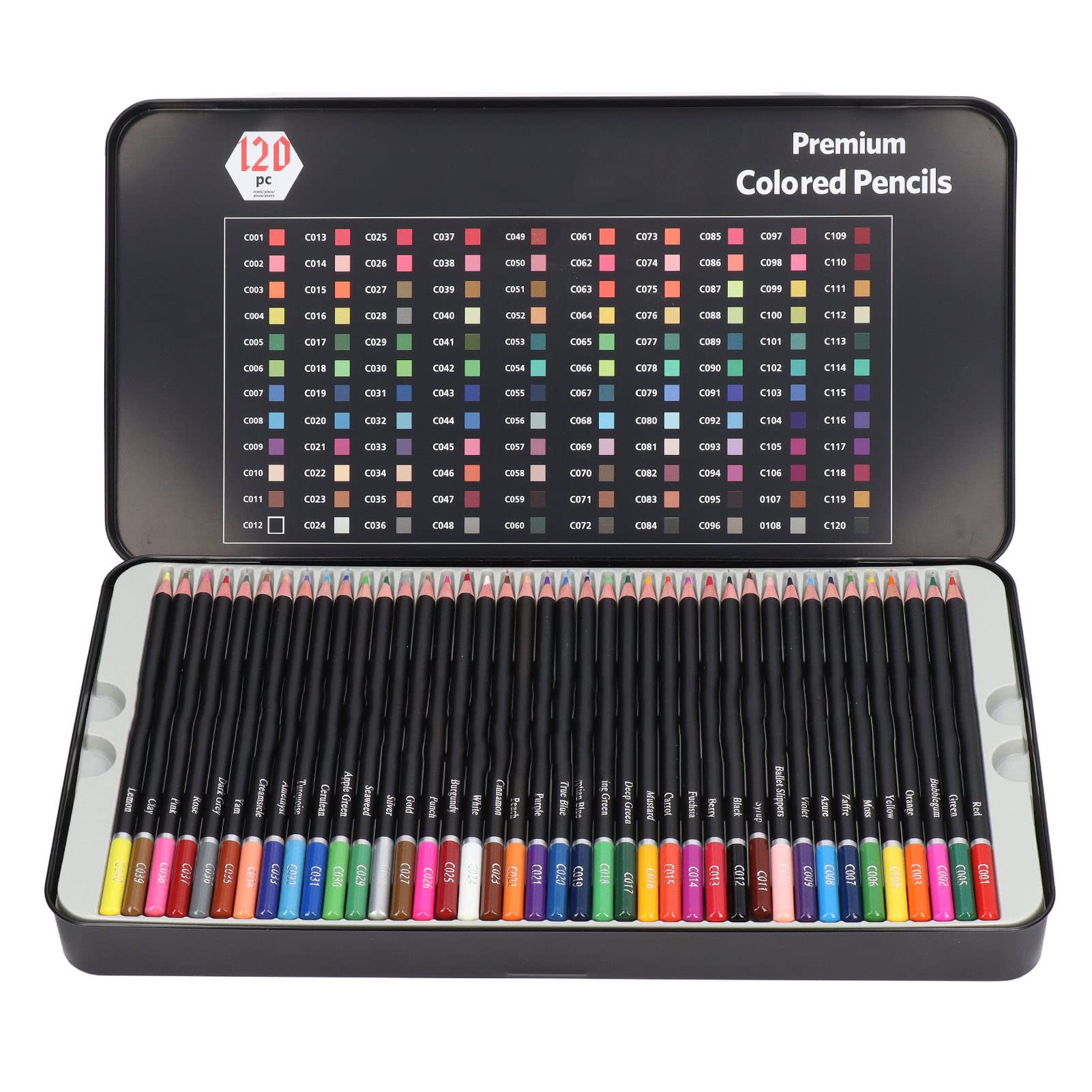 Semme Set da 120 Matite Colorate Vivaci in una Scatola di ferro: Materiale Artistico Sicuro e Professionale per la Casa e la Scuola