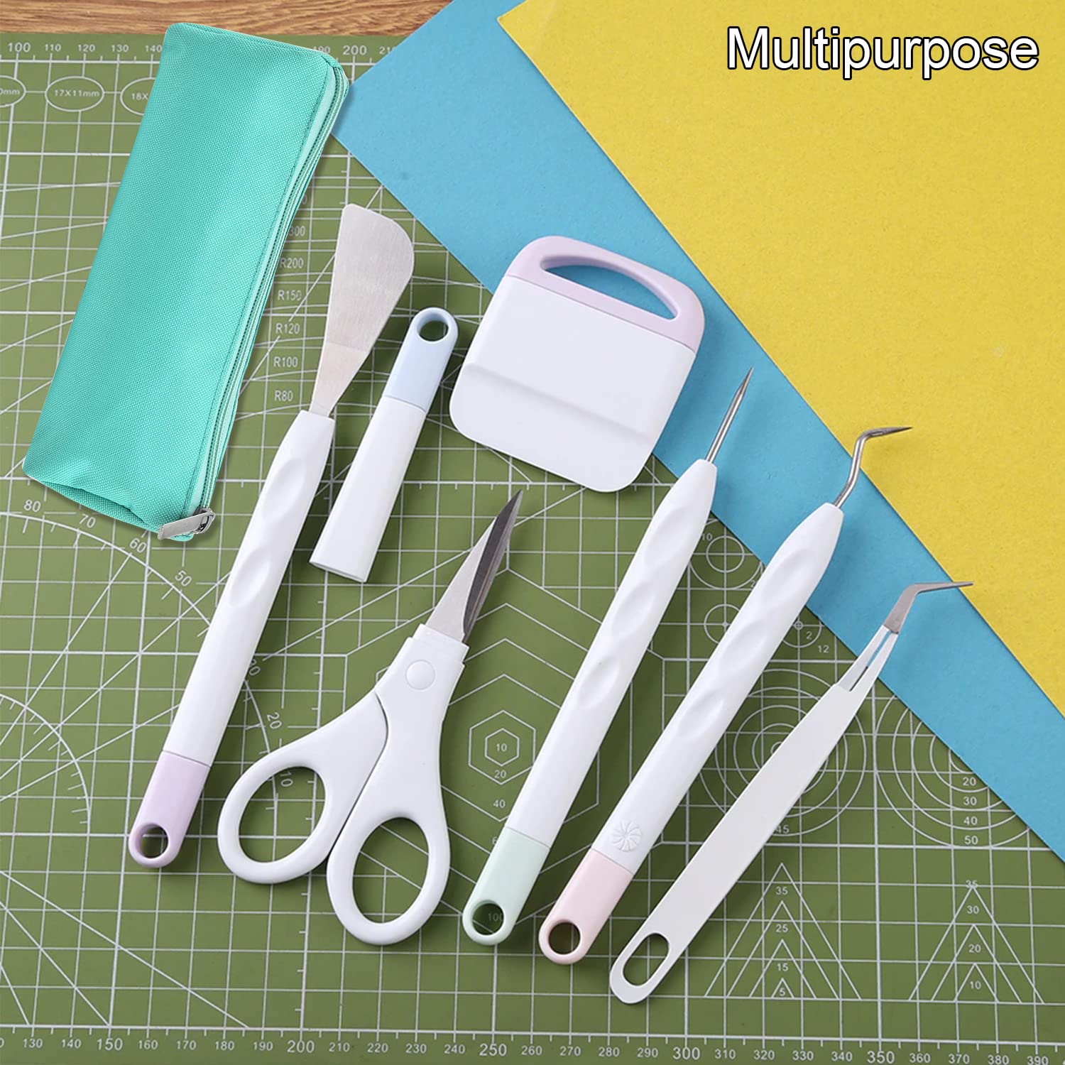 Vinyl Weeding Tools 6 Pcs Basic Craft Weeder Tool Set Cardstock Crafting Tools Kit Voor Onkruid Wieden Silhouet Htv Cameos Belettering Etikettering White6p