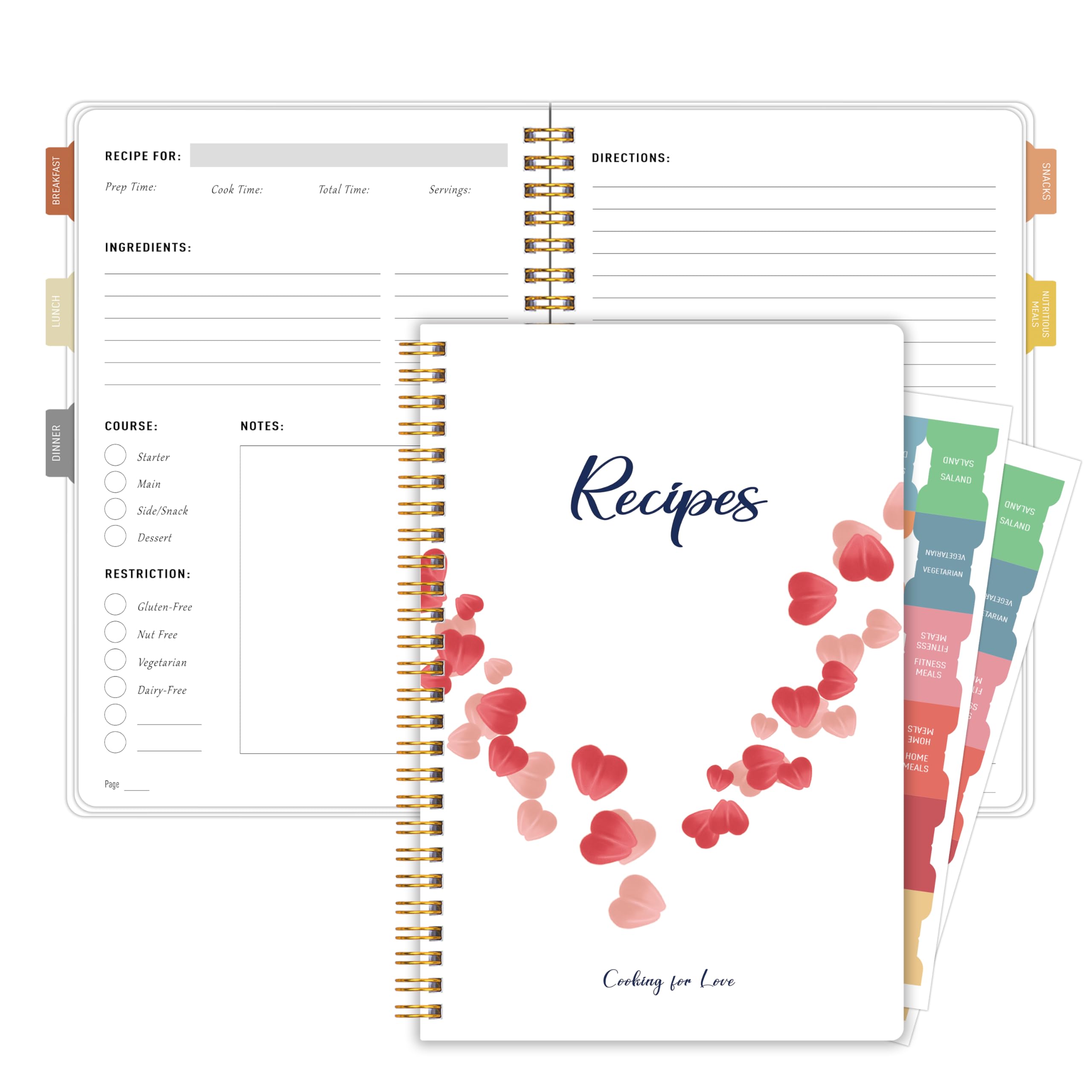 meDolove Recipe Book to Write in Your Own Recipes, Recipe Journal, Blank Cookbook, 5.5" x 8.5", Recipe Notebook to Organize Your Recipes for Kitchen