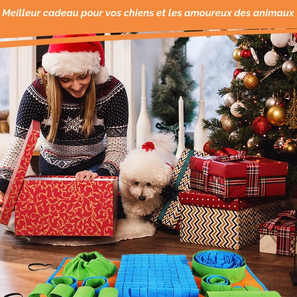Vivifying Tapis à renifler pour chiens, jeu d'alimentation interactif pour l'ennui et la stimulation mentale, tapis d'alimentation pour chien encourage les compétences naturelles de recherche de