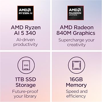 Lenovo IdeaPad 5 2-in-1 Laptop - Copilot+ PC - AMD Ryzen AI 5 340 CPU - 16 WUXGA IPS Touchscreen Display - 16GB RAM - 1TB Storage - AMD Radeon 840M GPU - Luna Grey