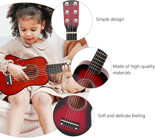 Miniatura 4 de Toddmomy Guitarra acústica portátil de 21 pulgadas, guitarra acústica clásica, guitarra de madera portátil de tamaño pequeño para niños,