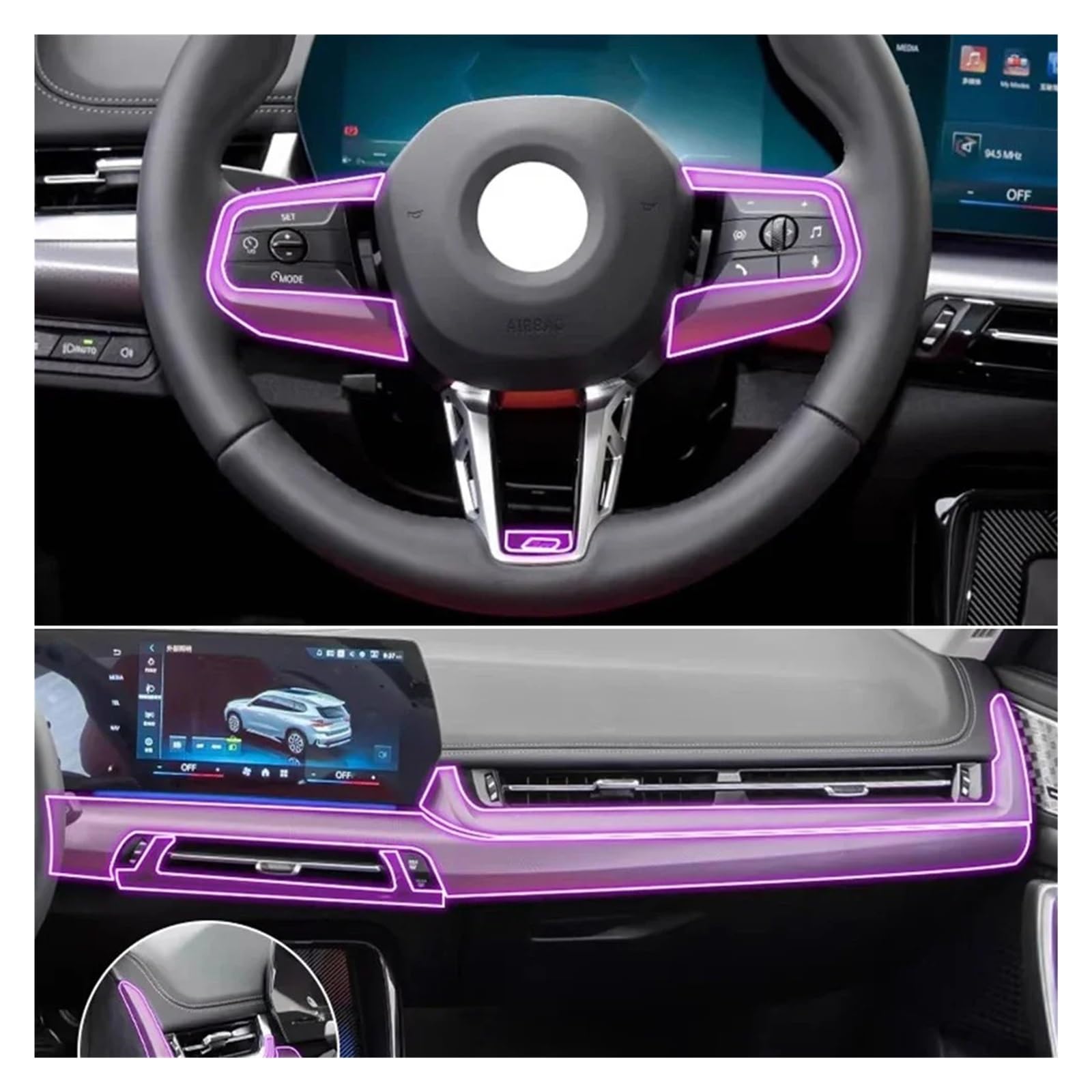 Navigation Schutzfolie Für U10 U11 Für X1 Für X2 IX1 2023 2024 Auto Center Konsole Transparente TPU Schutz Film Innen PPF Film(LHD)