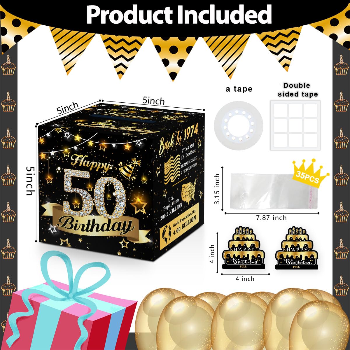 Happy Birthday Surprise Money Box Gift Set - Pull Box For Cash With Card & Bags - View #9