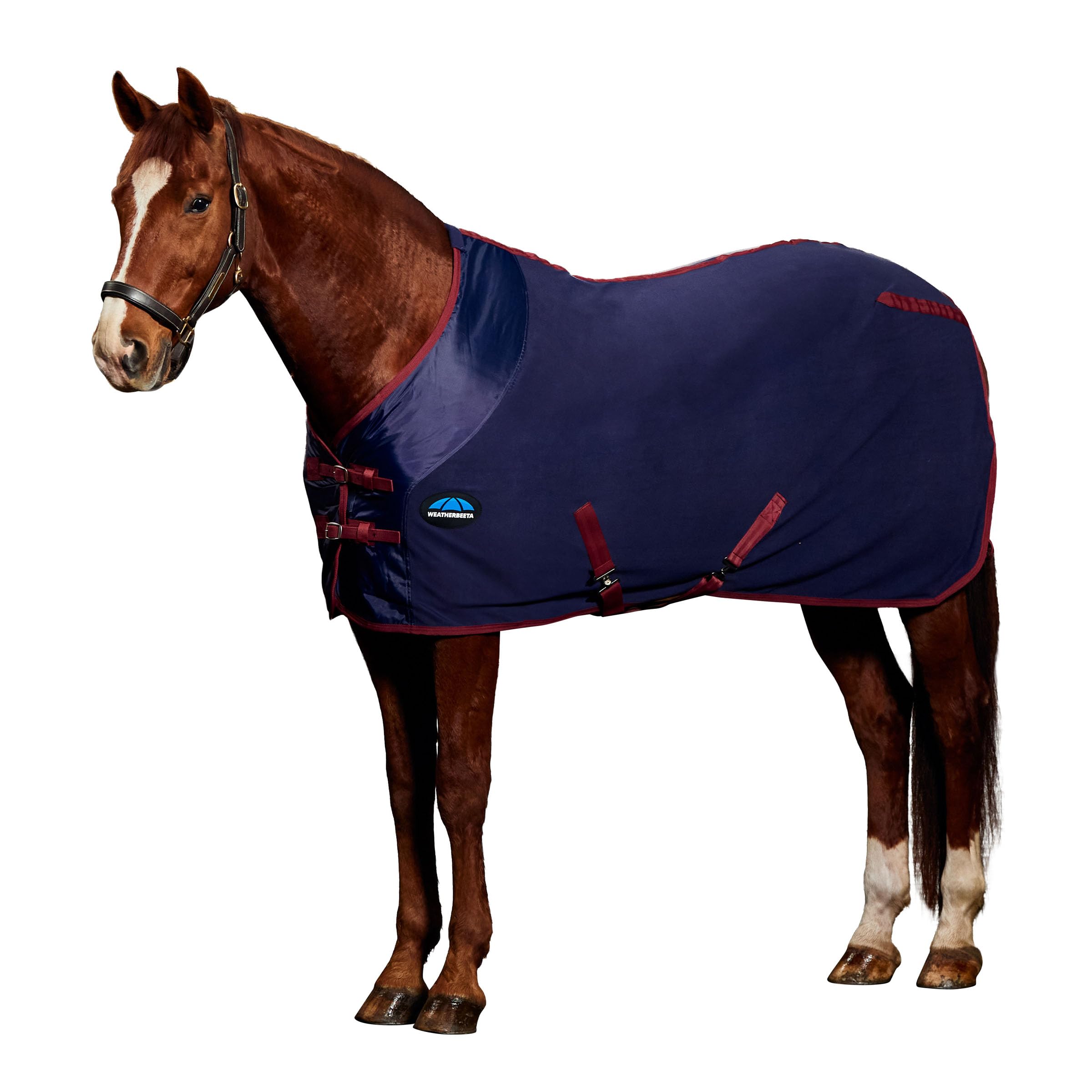WeatherBeeta Anti-Static Fleece Cooler Standard Neck, Navy/Burgundy, 6'0