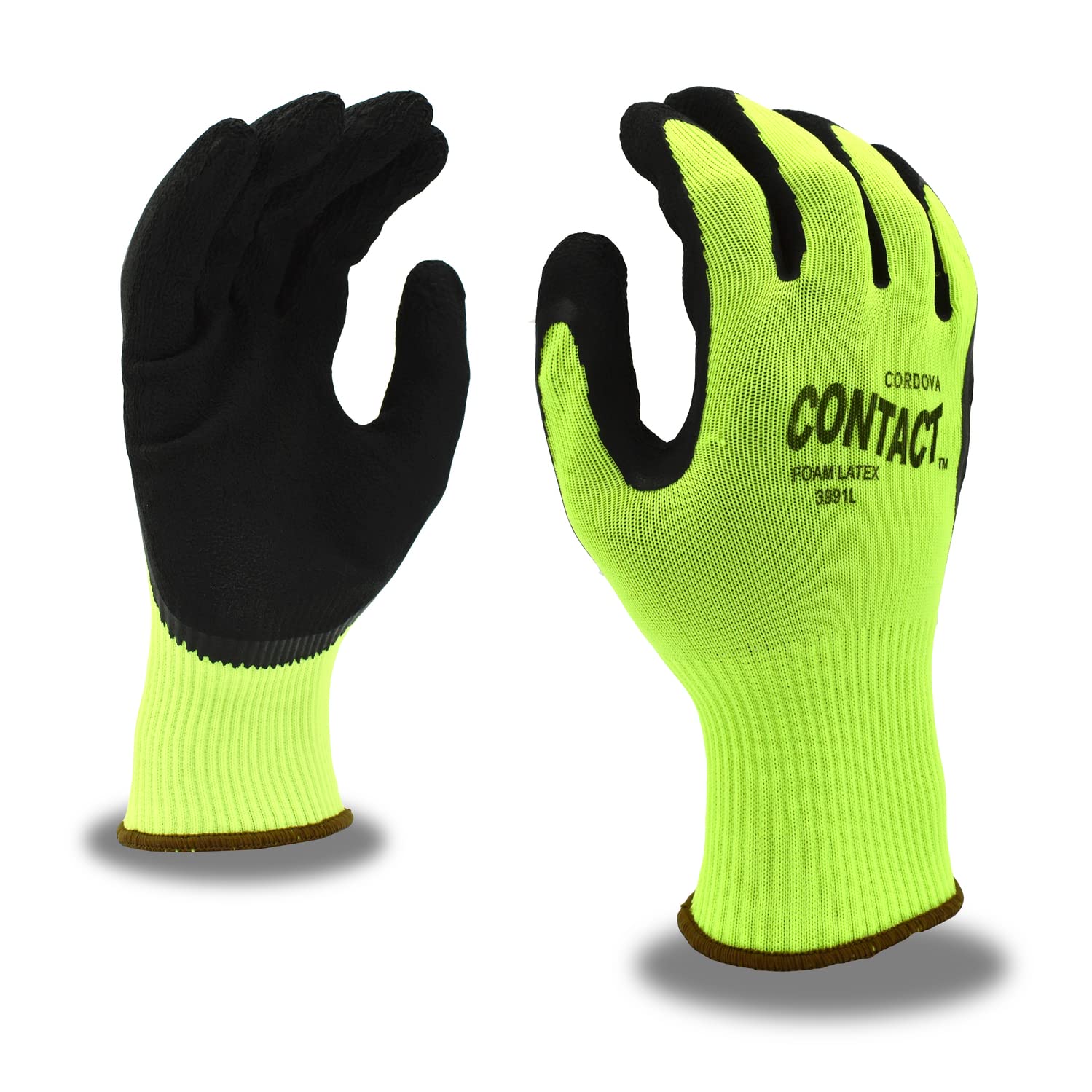 Cordova 3991L - Carcasa de nailon verde de alta visibilidad con revestimiento de palma de látex, azul, grande Cordova