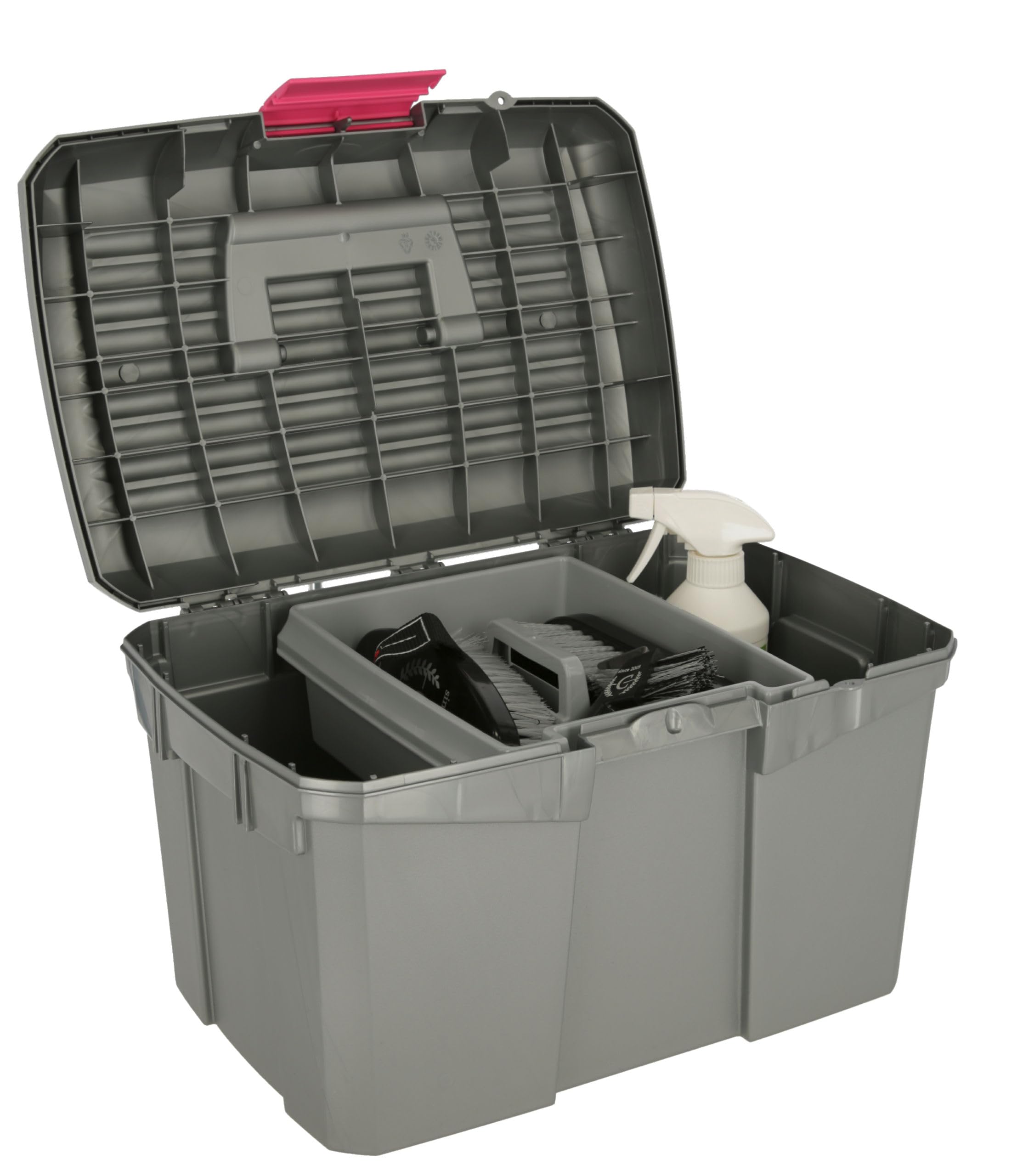 Covalliero Caja limpieza Siena gris/rosa con inserto extraíble