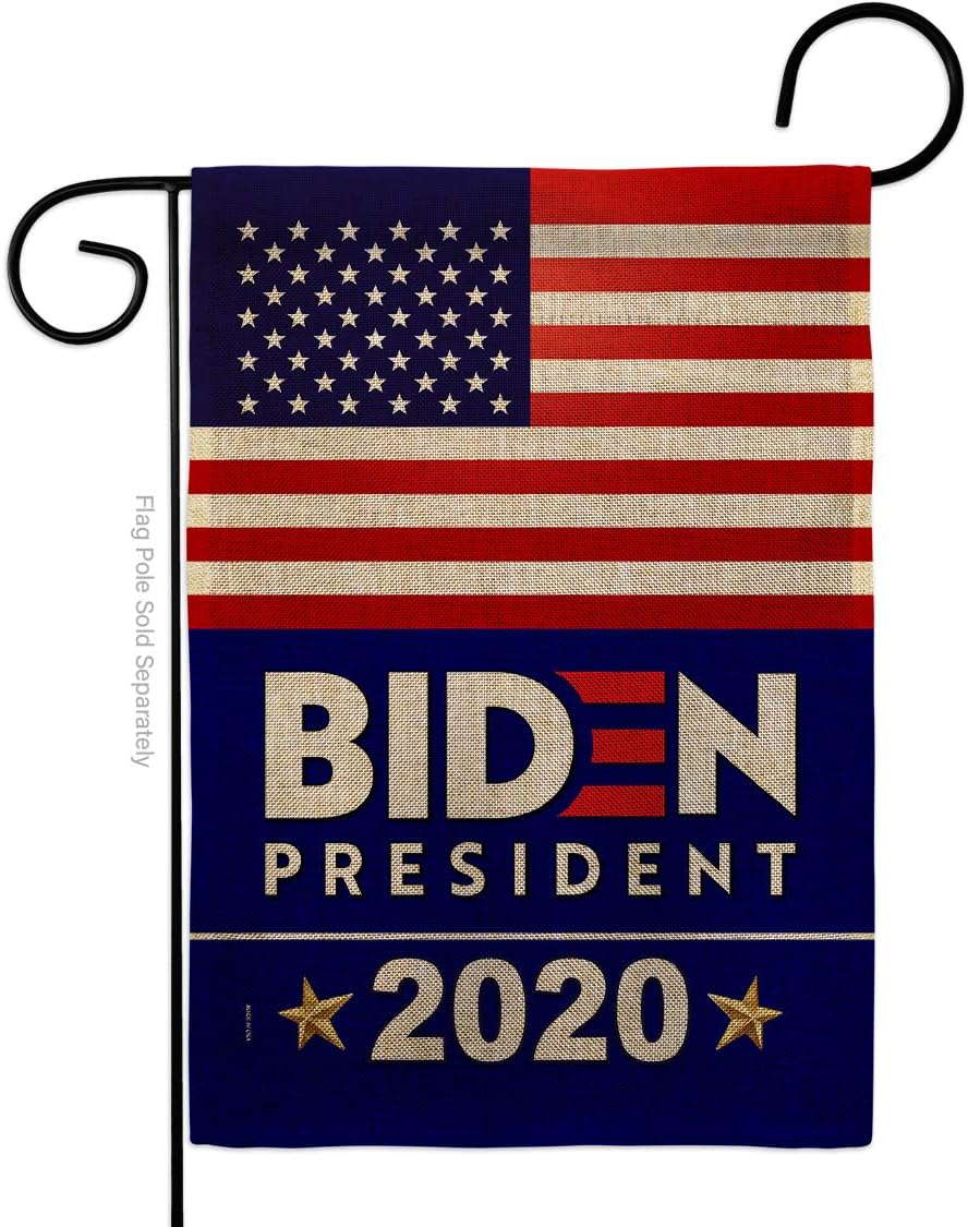 2020 Biden Garden Flag Set Wall Holder Patriotic President Democrat Republican Tea Party United State American Election Small Decorative Gift Yard House Banner Double-Sided Made in USA 13 X 18.5