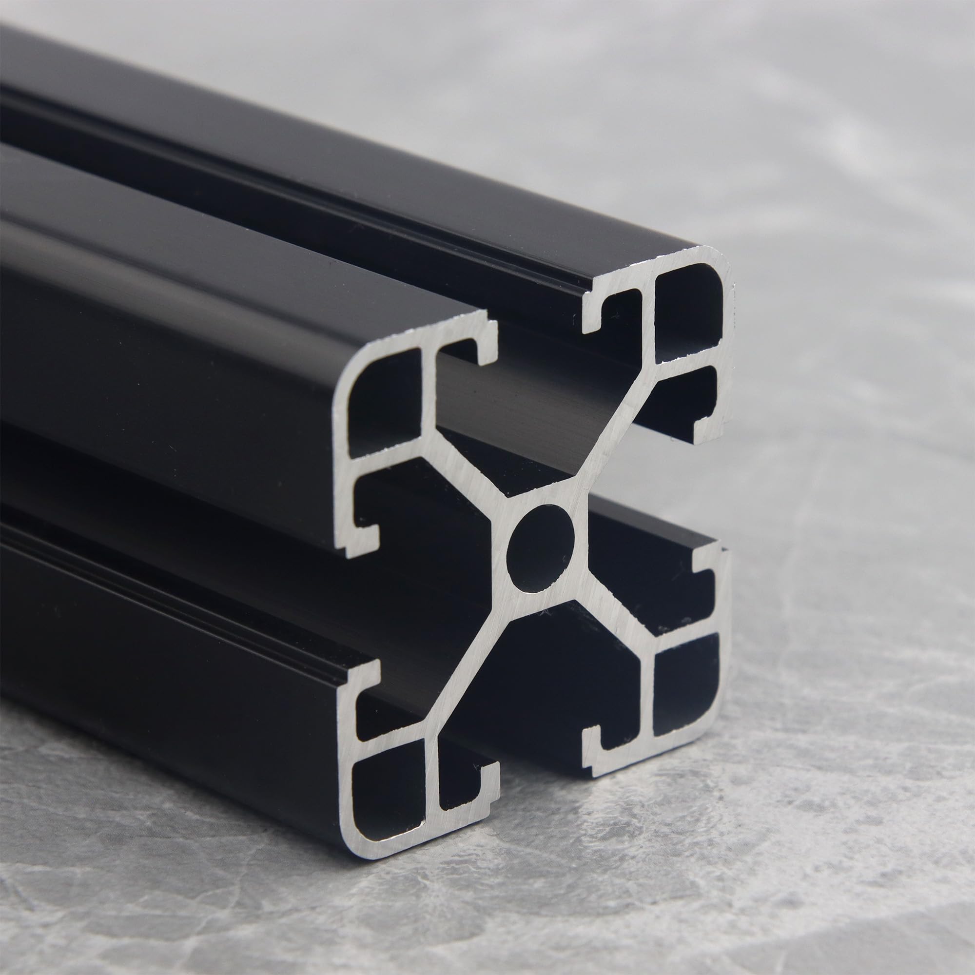 2 Stück Aluprofil 4040 T Typ Schwarz 1000mm Aluminiumprofil Extrusions Europäischer Standard Eloxierte Linearschiene 40x40 Alu Profil für 3D-Drucker, CNC und DIY Projekte