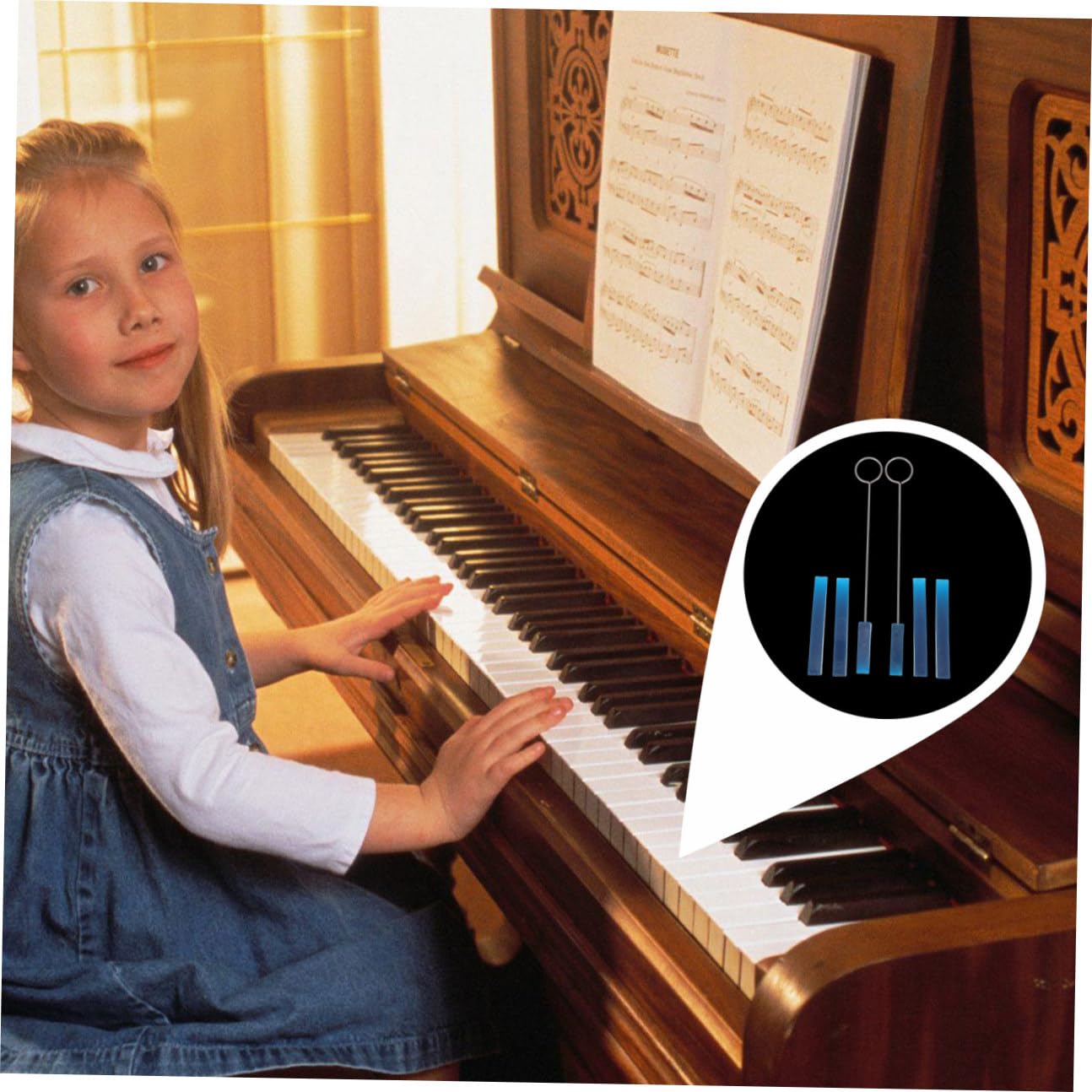 Set 6 Pezzi Smorzatori senza Danneggiare le Corde Strumento per Accordatura in Gomma Resistente per Musicisti per Pianoforte per Musicisti e Manutenzione Strumenti