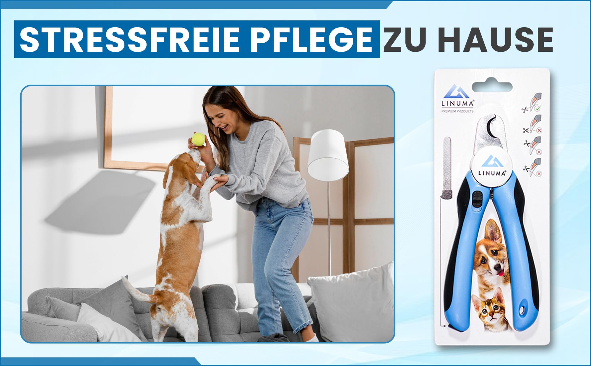 Coupe-Griffes pour Chiens, Chats et Petits Animaux Coupe-Ongles Professionnel en Acier Inoxydable avec butée de sécurité, Lime à Ongles intégrée et poignée antidérapante