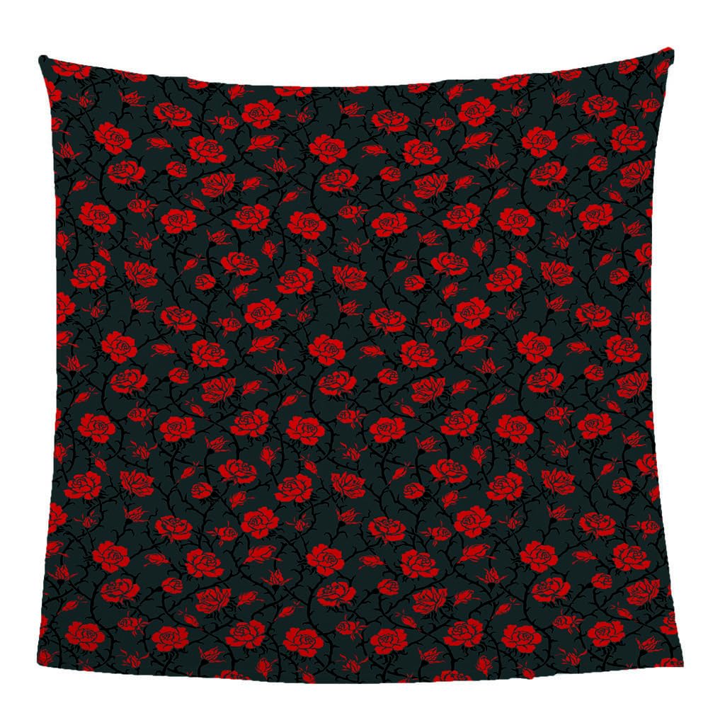 Manta De Franela De Microfibra 150X200Cm Manta De Felpa Suave para Sofá Cama 3D Flor Rosa Roja Impresión Patrón Manta Polar Invierno Gruesa Y Esponjosa Caliente Transpirable