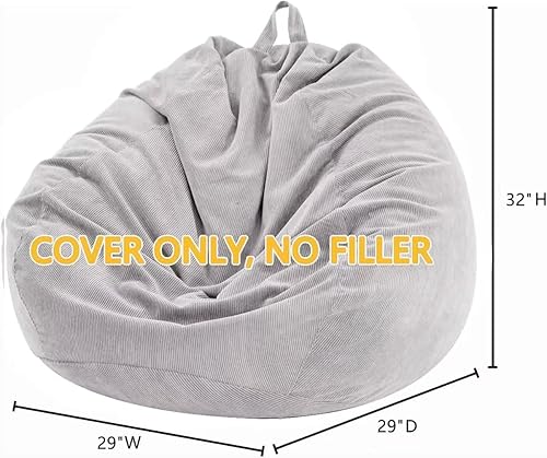 Miniatura 79 de Nobildonna - Funda para silla de puf (relleno sin relleno) de nido de pájaro para niños y adultos. Puf extra grande para almacenamiento de animales