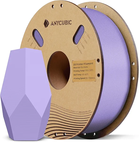 ANYCUBIC Matte PLA Filament 1.75mm, 3D Printing PLA Filament 1.75mm Dimensional Accuracy +/- 0.02mm, 1KG Spool (2.2 lbs), Matte Purple 1kg Matte Purple