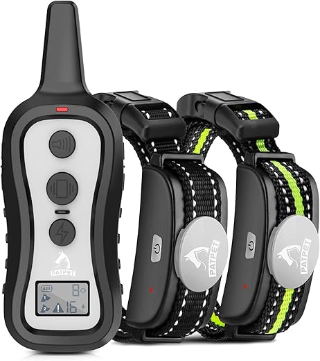 PATPET Dog Shock Collar with 2 Receivers, Dog Training Collar with Remote, Electric Dog Collar with Beep Vibration Shock for Small Medium Large 2 Dogs for 20 to 100 lbs