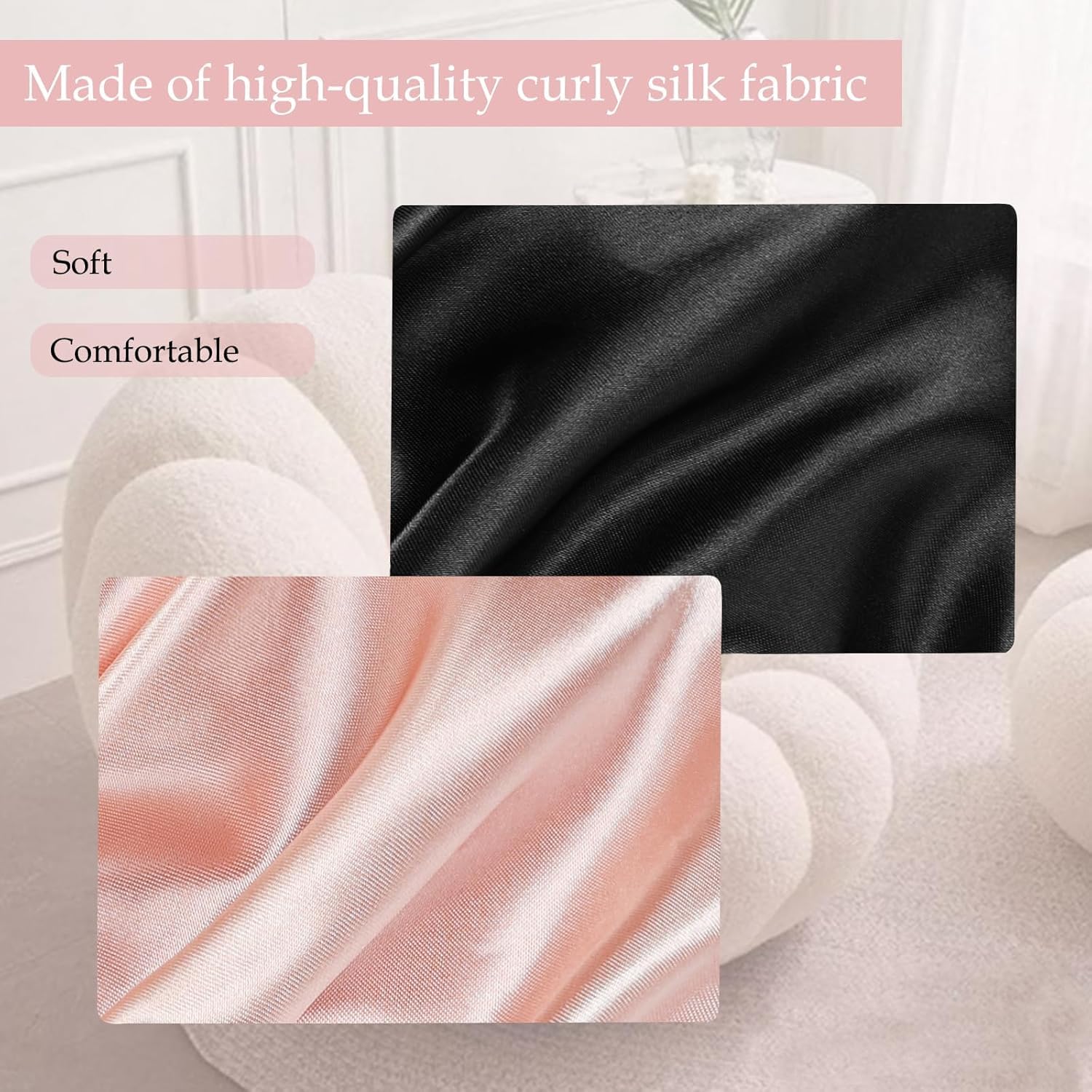 RAMNATH Satin Silk bonnet for Hair, Satin Bonnet for Curly Hair, Reversible Silk Hair Cap for Sleeping, Adjustable satin hair bonnet, Satin hair Wrap, Shower cap for women, Barth Cap.(Pack Of 2) 4