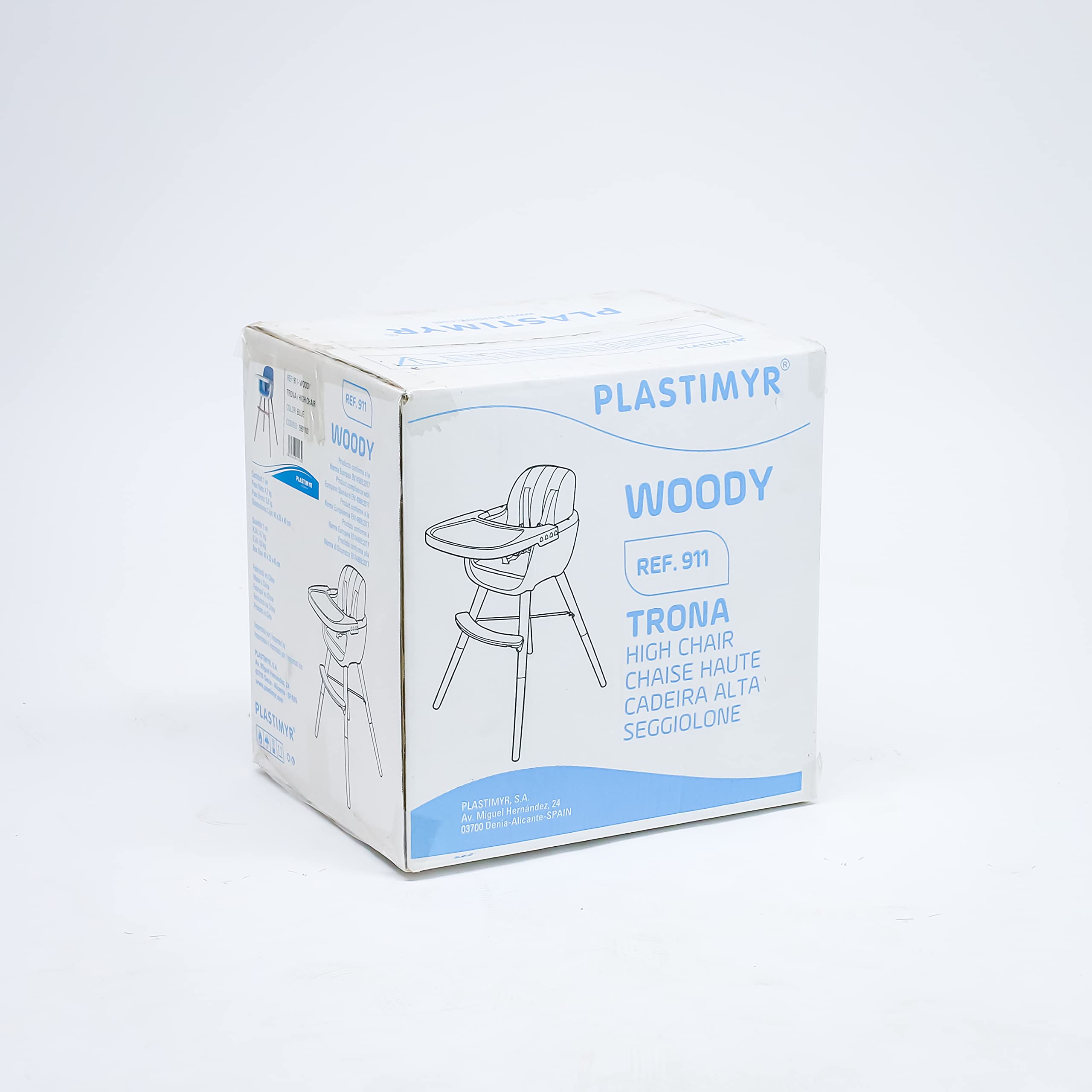 PLASTIMYR Woody | Tronas Evolutivas para Bebé | Silla Evolutiva Bebé (Rosa) | Trona de Madera con Asiento de Cuero Sintético · Arnés 5 Puntos · Diseño Minimalista · Rosa 50x65x85cm