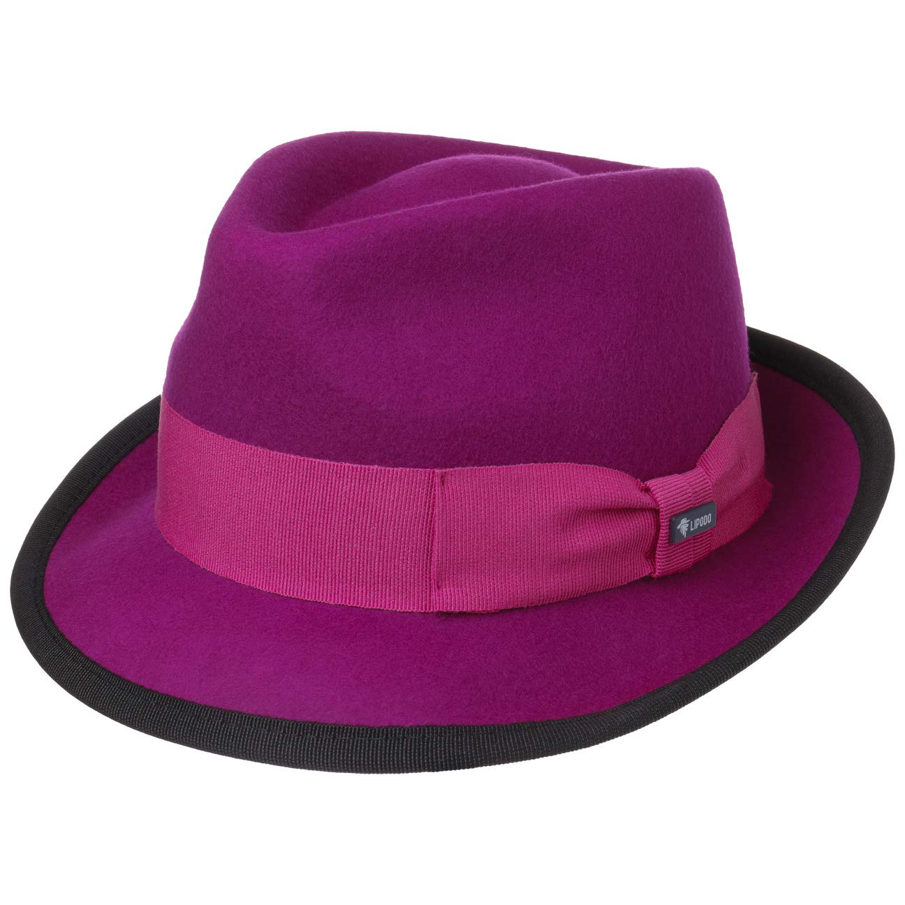 Lipodo Women's Fuchsia The Classic Wool Trilby Felt Hat By
