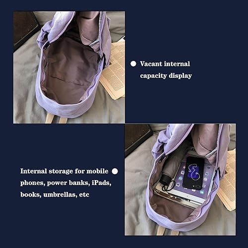 Miniatura 4 de CBDAO Bolsa de lona para mujer, mochila de ocio de gran capacidad para hombres y mujeres, mochila de viaje para hombres y mujeres, Verde, Mochilas