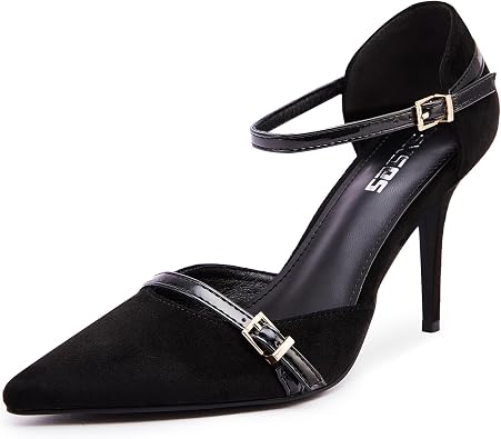 rsxses Womens High Heels Pointed Closed Toe Ankle Strap Stiletto Pumps