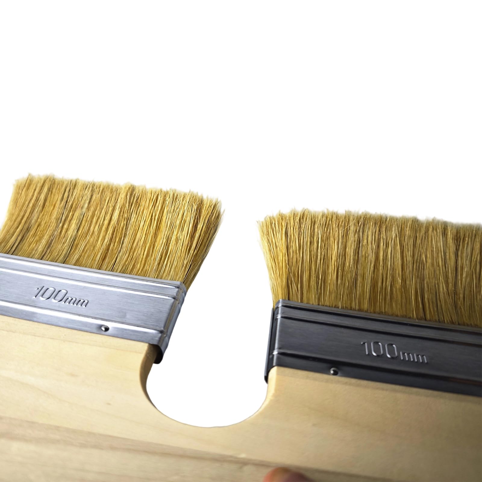Pincel de pintura de pared, cabeza de cerdas naturales, construcción de madera sostenible para enlucido de cal y durabilidad decorativa, cepillo de cerdas naturales