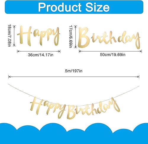 Miniatura 3 de Cartel de feliz cumpleaños y 165 piezas de pancarta brillante para fiesta de estrellas, suministros de fiesta, guirnalda de cumpleaños, banderines