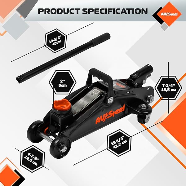 AV Steel 1.5-Ton Compact Hydraulic Floor Jack 3