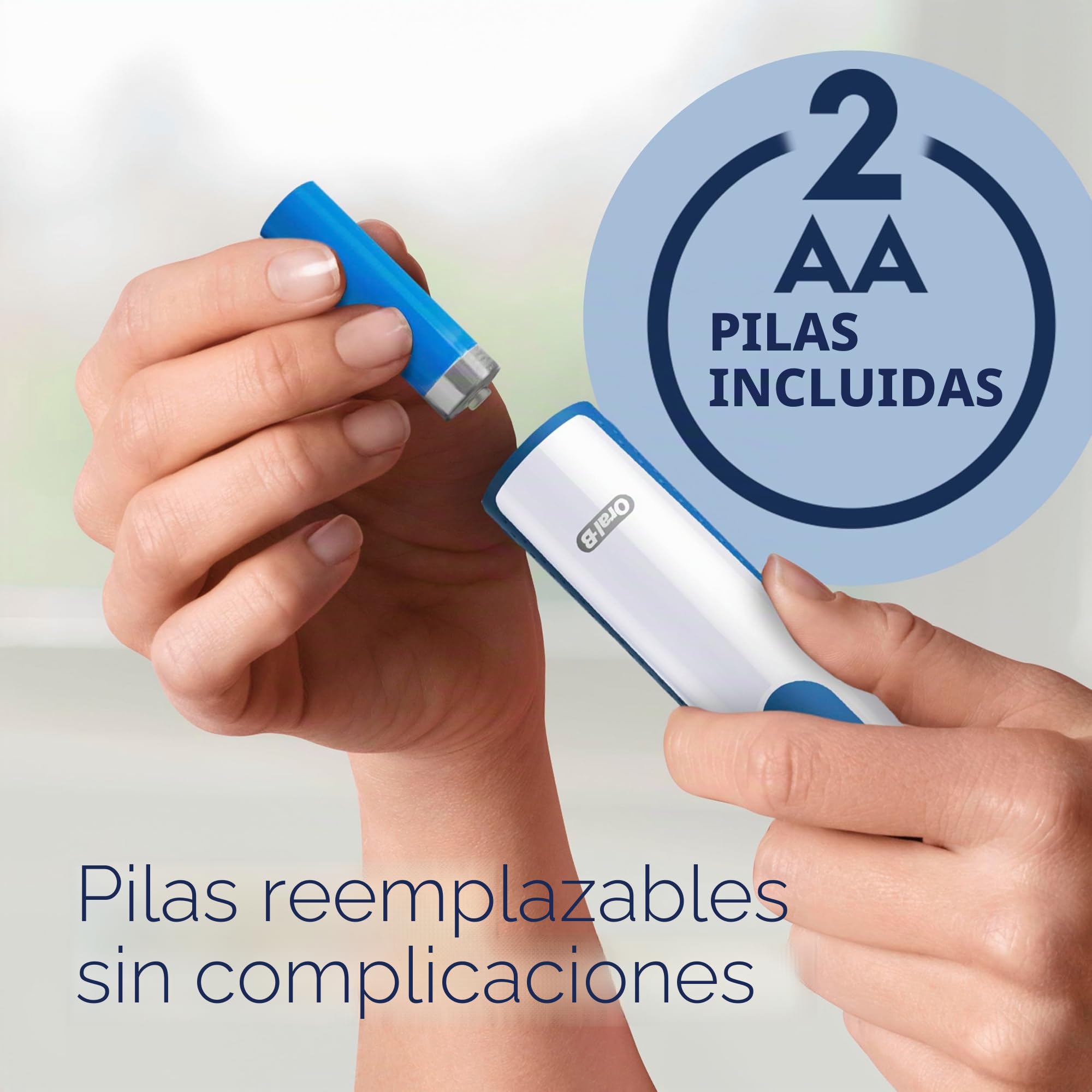 Oral-B Pro 100 3D White, Cepillo de dientes con batería, Blanco