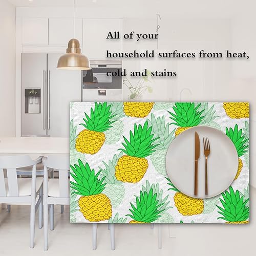 Miniatura 7 de Pineapple Foods Style Placemats Set of 4 Table Mats Washable Placemat Waterproof Place Mats for Party Home Dining Table Decor 18x12 in
